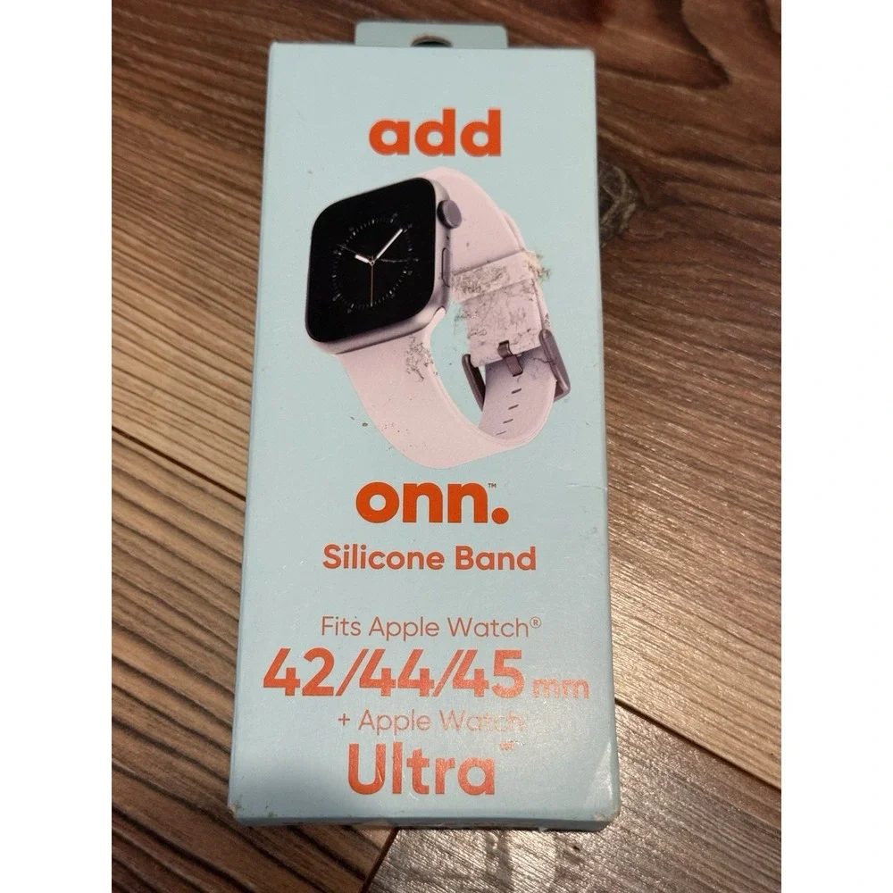 Onn Add Apple 42/44/45mm Ultra Silicone Watch Band White